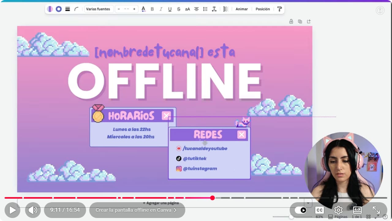 Pantalla offline de Canva preparada para exportar